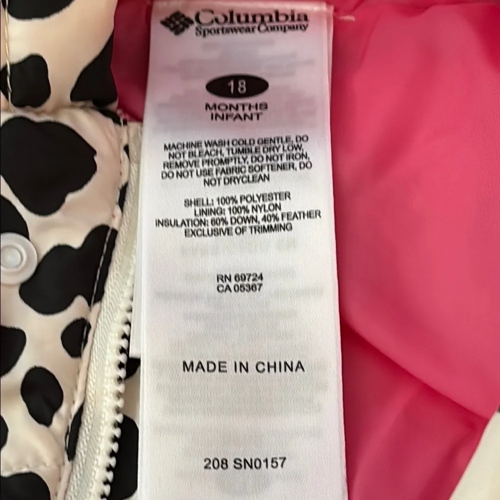 Columbia Infant Black and White Patterned Snowsuit 18mo
